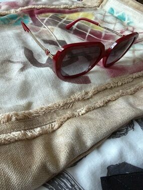 Chanel Women’s Sunglasses - Red Oversized Square Frame